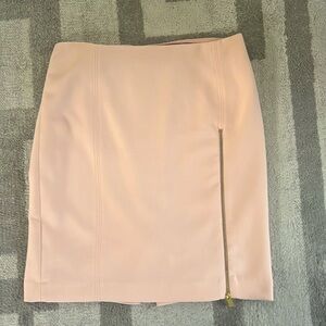 Banana Republic pink lined pencil skirt with gold zipper embellishment, size 4